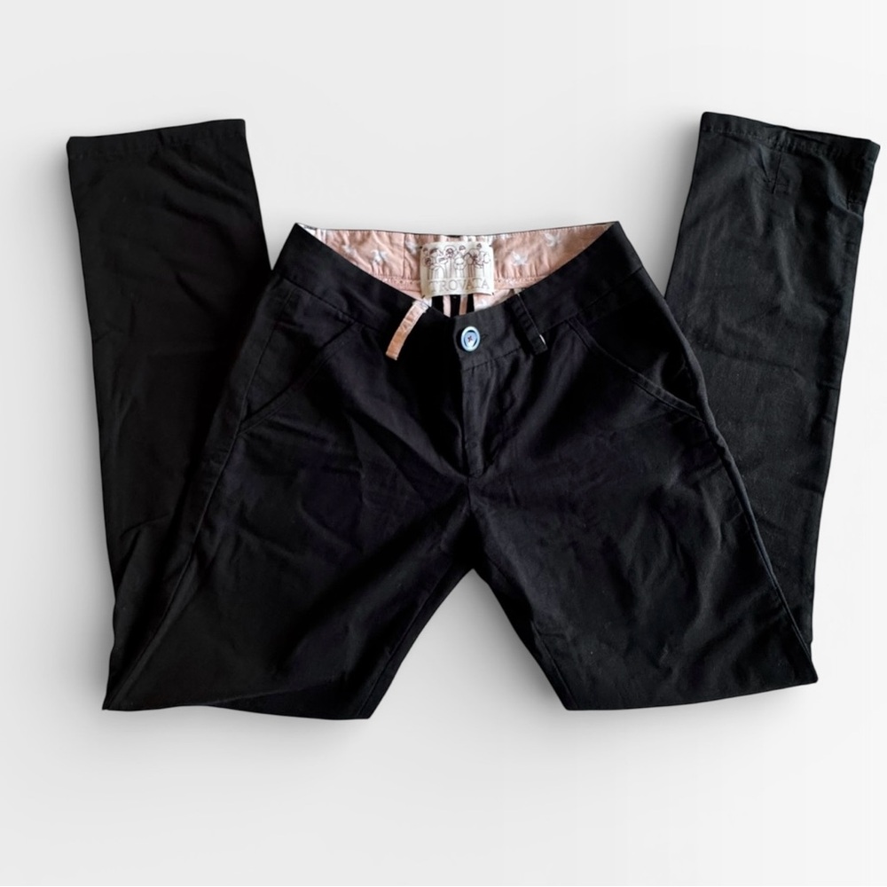 Trovata Black Tailored Slim Pants Size 2 Cotton Chino Trousers